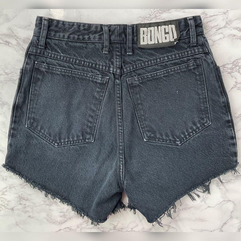 Bongo Vintage Black Distressed Custom Cutoff Denim Jean Shorts 7